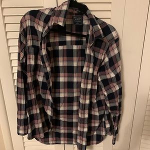 Abercrombie purple/grey/black/white flannel